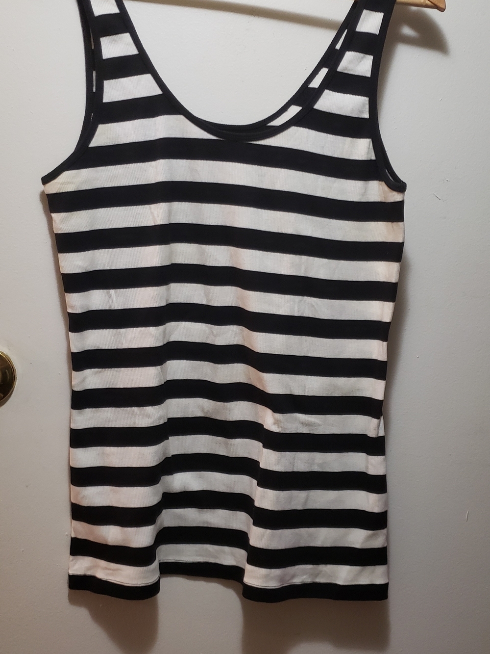 Old Navy Black and White Striped Tank Top
